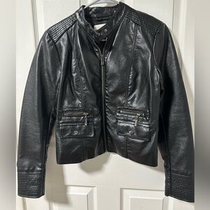 New York & Company Black Faux Leather Jacket